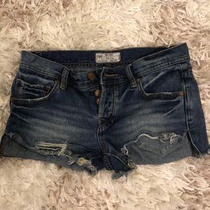 Free people frayed jean shorts